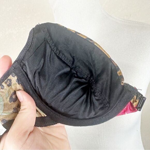 Victorias Secret Vintage Cheetah Rose Push Up Second Skin Bra 34C - Picture 8 of 8